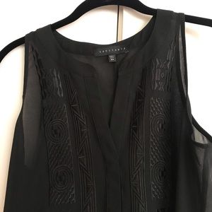 Sanctuary Black Sleeveless Sheer Blouse - Size XS
